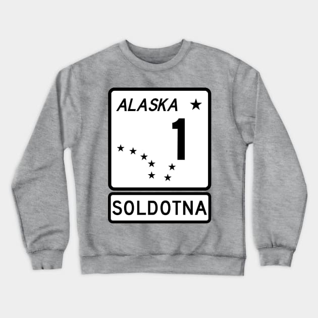 Alaska Highway Route 1 One Soldotna AK Crewneck Sweatshirt by TravelTime